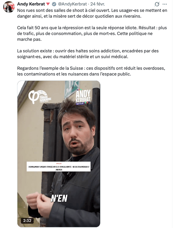 Andy Kerbrat lutte contre la droque